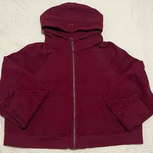 Lululemon Scuba Oversized Full Zip Maroon (Deep Luxe) Size XL/XXL